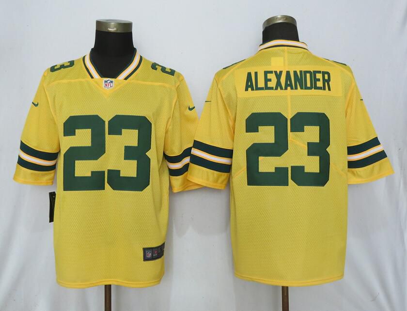 Men Nike Green Bay Packers #23 Alexander 2019 Vapor Untouchable Gold Inverted Legend Limited Jersey